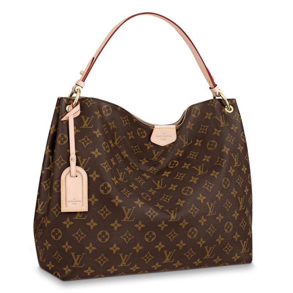 Louis Vuitton Graceful MM Hardware Gold Monogram Canvas Leather Shoulder Bag